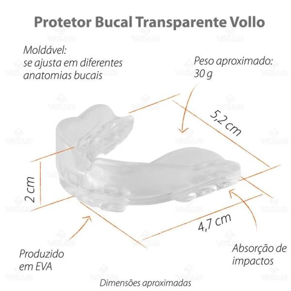 Imagem de Protetor Bucal Macio Flexivel Lutas Treinos Competição Unissex Precaução Boca Vollo 