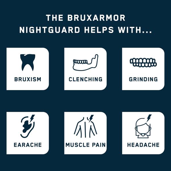 Imagem de Protetor bucal Nightguard BruxArmor Bruxism, pacote com 2 unidades, transparente