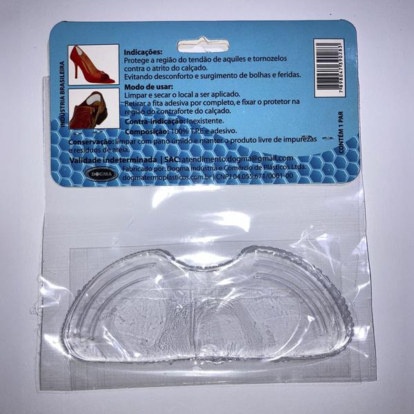 Imagem de Protetor Calcanhar Macio Gel Sapatilha Tenis Calo Silicone Tendão Transparente