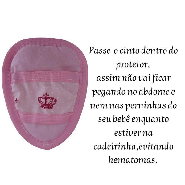 Imagem de Protetor Cinto Para Bebê Conforto Cadeirinha Carrinho Coroa