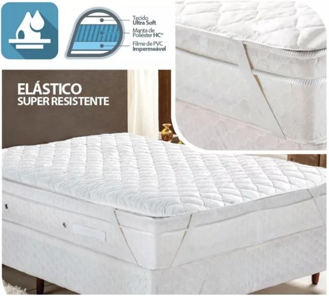 Imagem de Protetor colchão casal king size 100% impermeável 1,93x2,03x0,40 toque suave trisoft ( ref-249 )