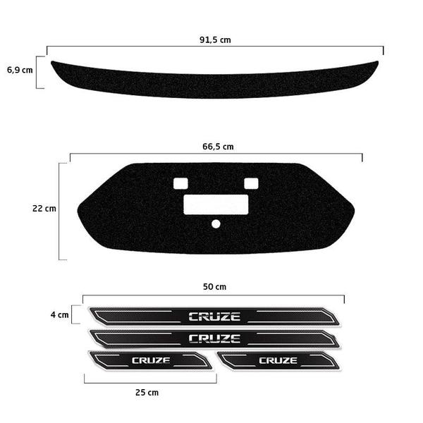 Imagem de Protetor Cruze Sedan 17/18 Adesivo Placa + Soleira Da Porta