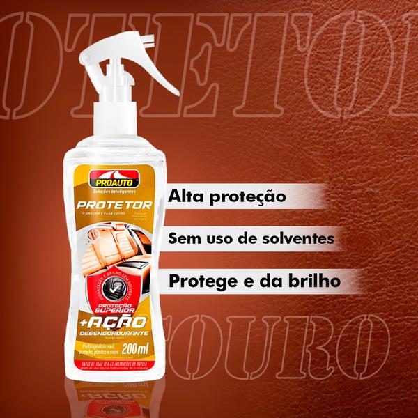 Imagem de Protetor de Bancos de Couro Automotivo Proauto 200ml