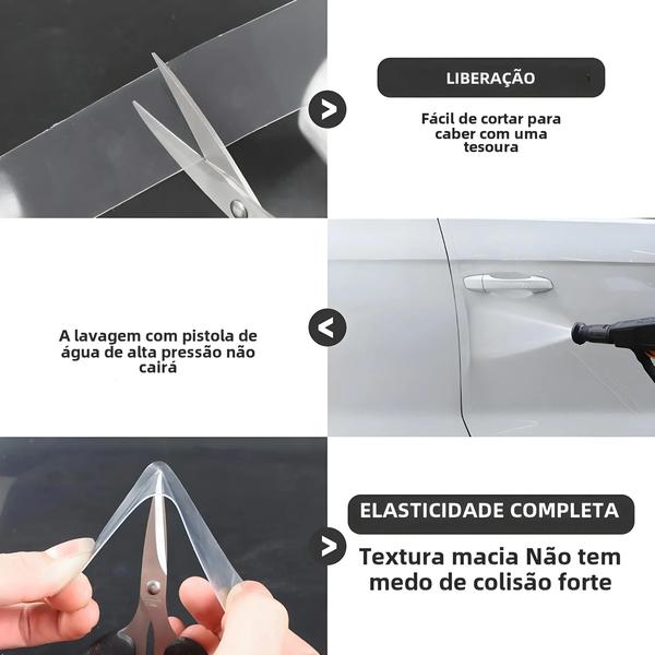 Imagem de Protetor de Borda de Porta de Carro Nano Transparente - Anti-Riscos