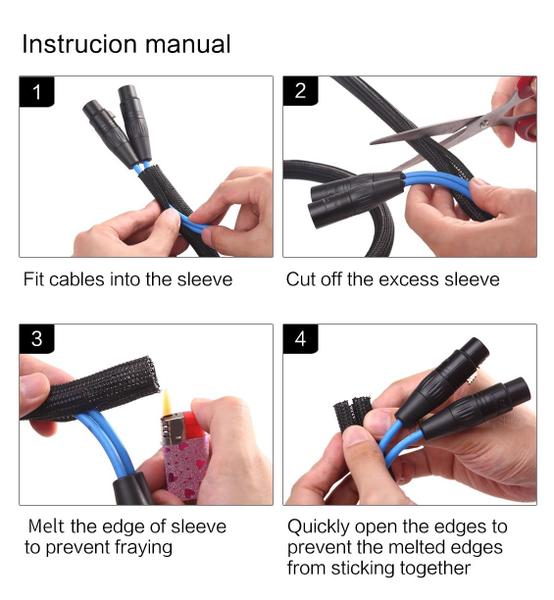 Imagem de Protetor de cabo Wire Loom Tubing Cable Sluve 10 pés Alex Tech