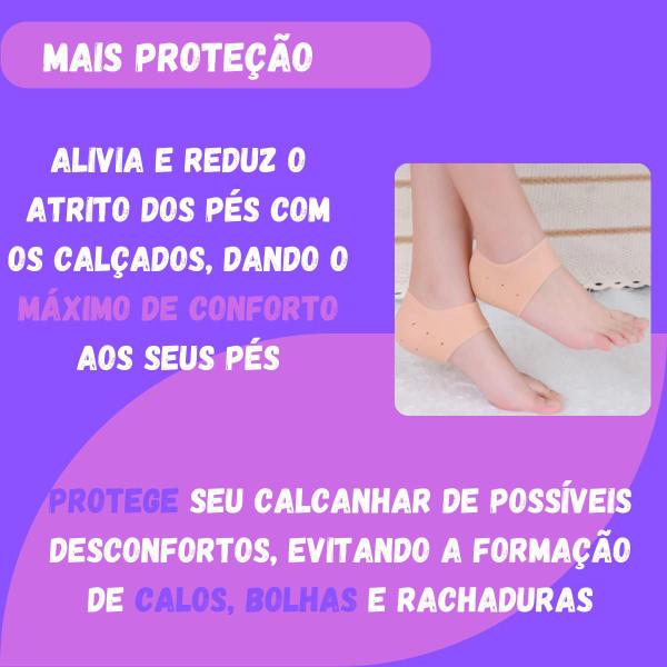 Imagem de Protetor De Calcanhar  Meias Protetoras De Silicone Hidratante Antirrachaduras Palmilha Com Furos Respiráveis