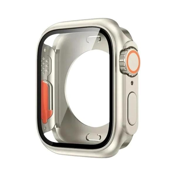 Protetor De Capa Dura Para Apple Watch 46mm 42mm 41mm 45mm 40mm 44mm, Capa Frontal E Traseira Em PC - NONE