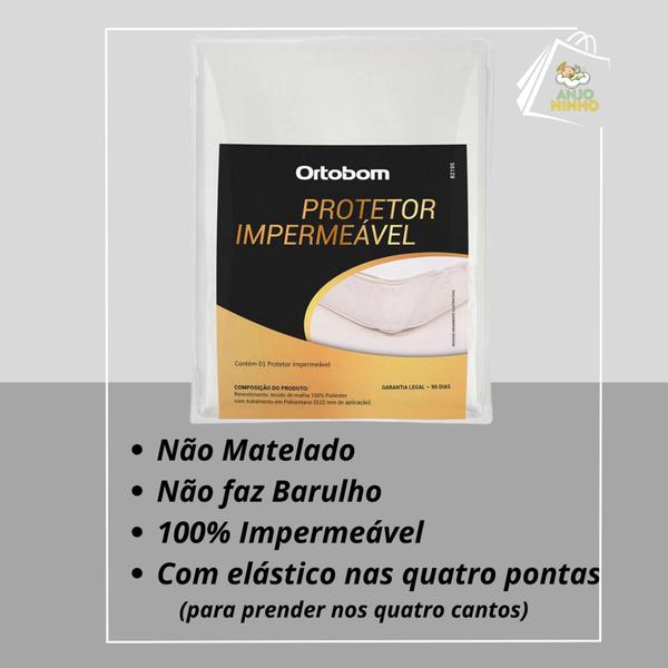 Imagem de Protetor de Colchão Capa Impermeável Ortobom Cama de Solteiro 0,90 x 1,90