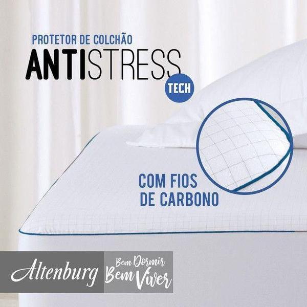 Imagem de Protetor de Colchão Casal Impermeável C/Elástico Antistress Branco 1,40m x 1,90m Altenburg