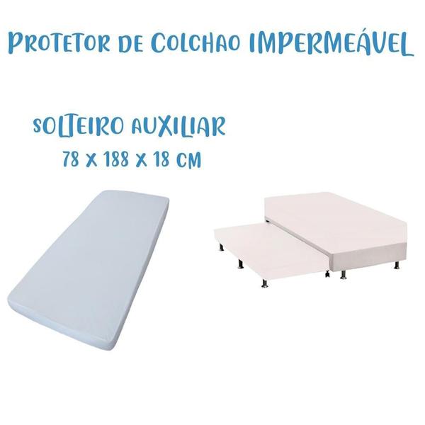 Imagem de Protetor de Colchão Impermeável Cama Auxiliar Solteiro 78x188cm Arrumadinho Enxovais