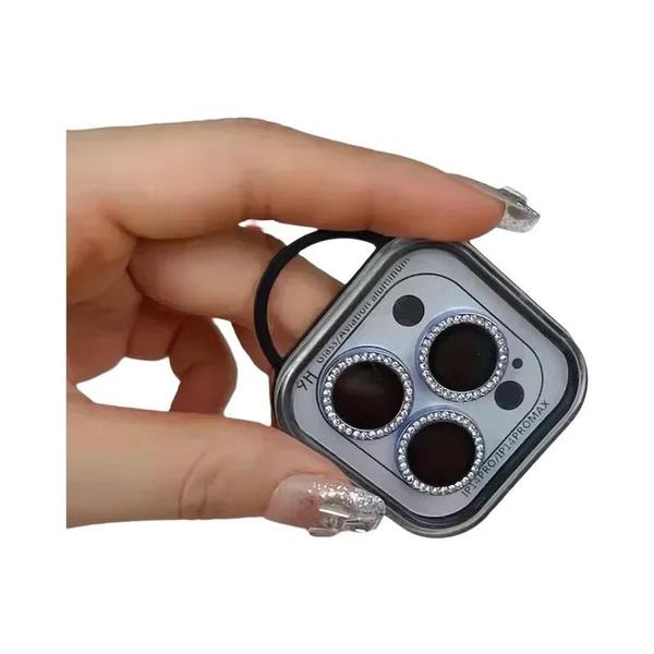 Imagem de Protetor De Lente De Câmera Com Diamante Brilhante Para iPhone 16 13 14 15 pro Max Mini Anel De