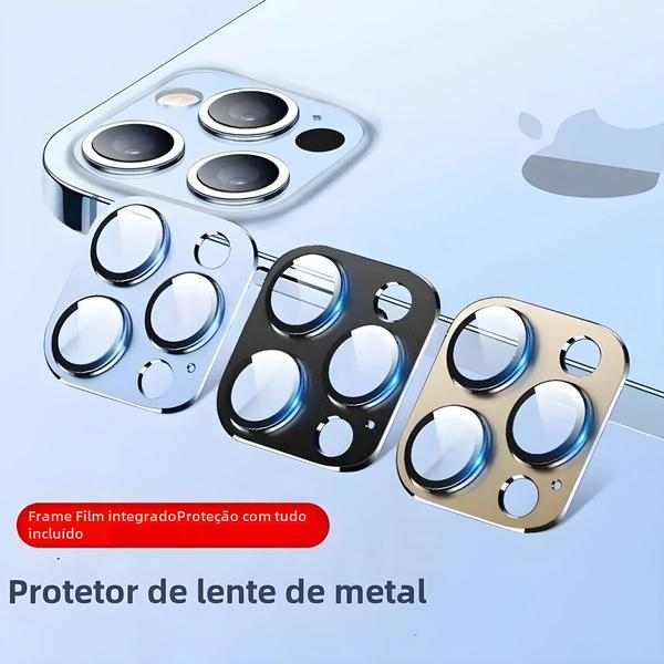 Imagem de Protetor de Lente de Câmera de Metal e Titânio para iPhone 11/12/13/14/15 Pro Max