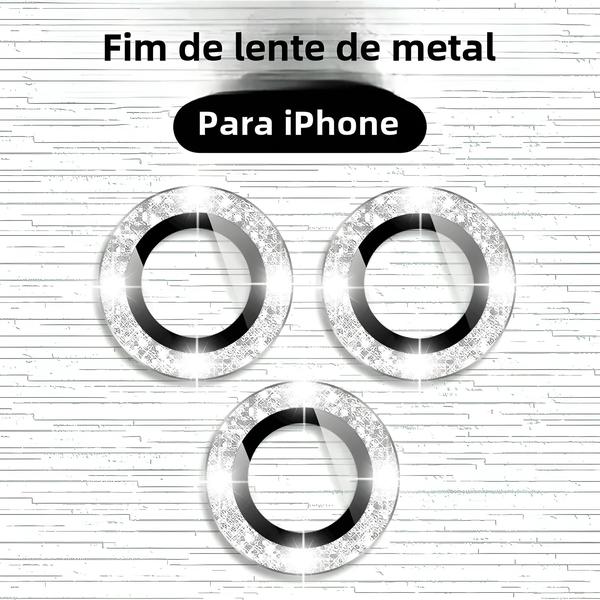 Imagem de Protetor de Lente de Câmera para iPhone 11/12/13/14/15 - Kit com 3 Peças