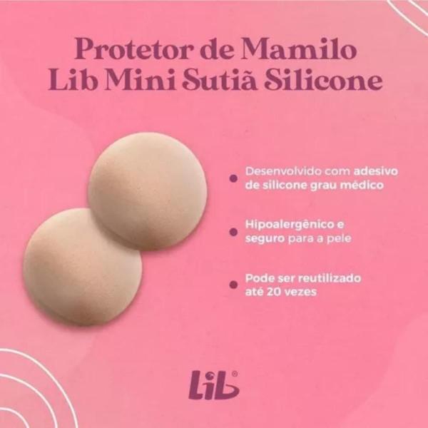 Imagem de Protetor De Mamilo Lib Reutilizável Mini Sutiã T Único Kit2