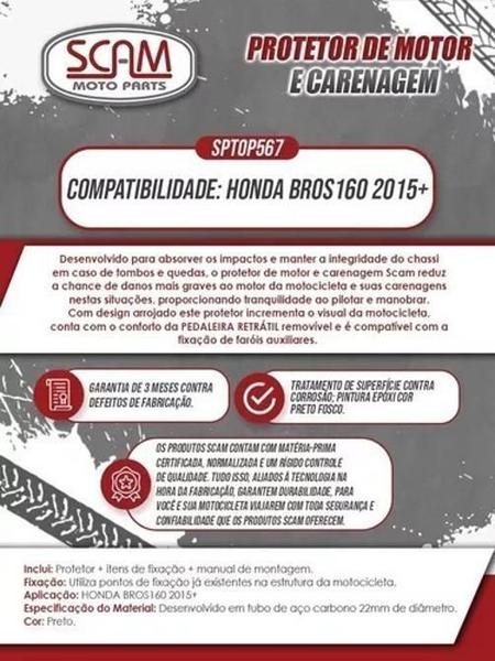 Imagem de Protetor De Motor Carenagem Pedal Honda Bros 160 2015+ Scam