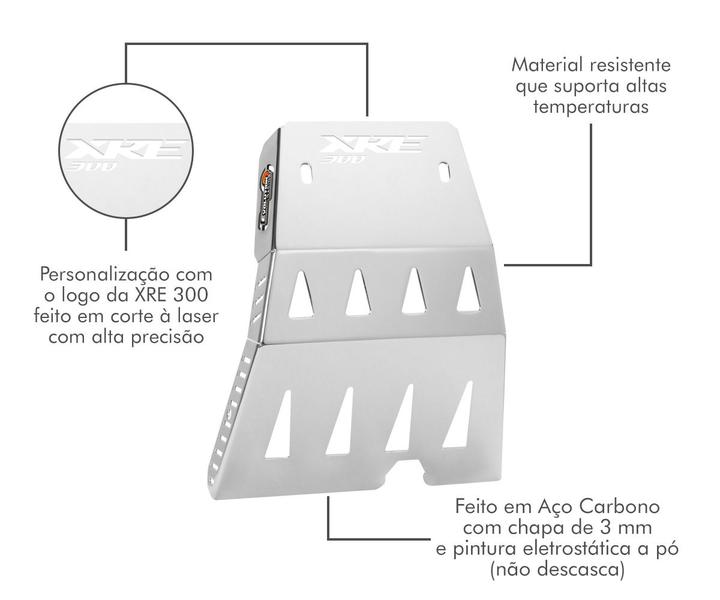 Imagem de Protetor de Motor Inferior Carter Cromado Xre 300 2009/ 2023