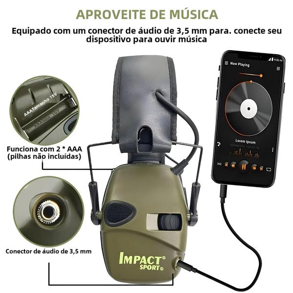 Imagem de Protetor De Orelha Tático Para Tiro Ao Ar Livre, Faixa De Arma, Fone De Ouvido Antirruído,