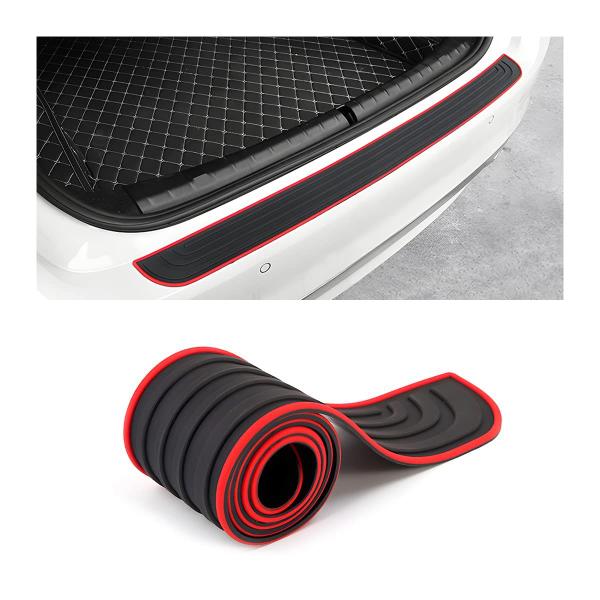 Imagem de Protetor de pára-choque traseiro de carro Guard Trunk Door Entry Sill preto/vermelho