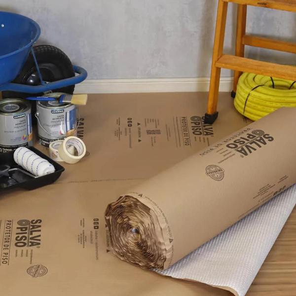 Imagem de Protetor de Piso para Pinturas SalvaTudo Kraft 20,83m x 1,20m Profissional 032 DPlastic