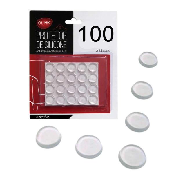 Imagem de Protetor de Silicone Redondo 100un pingo 1CM  anti-impacto