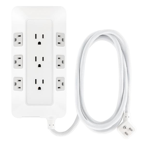 Imagem de Protetor de sobretensão GE UltraPro 9-Outlet 2480J com cabo de 1,8 m branco