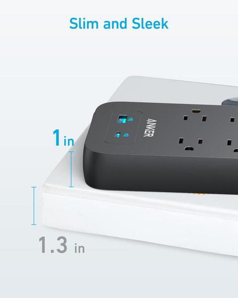 Imagem de Protetor de sobretensão Power Strip Anker 10 tomadas 2 portas USB