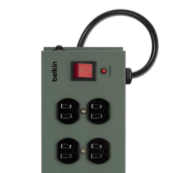 Protetor de sobretensão Power Strip Belkin 10, tomadas AC, cabo de 15 pés Imagem de Protetor de sobretensão Power Strip Belkin 10, tomadas AC, cabo de 15 pés