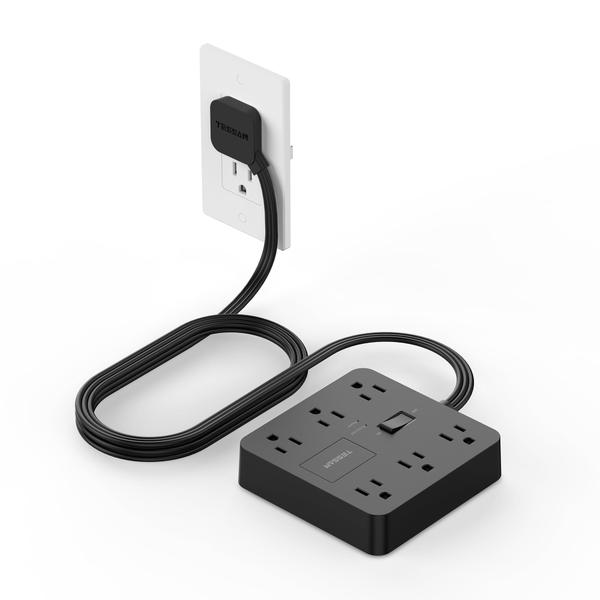 Imagem de Protetor de sobretensão Power Strip TESSAN Black 6 AC 1700J 5 pés