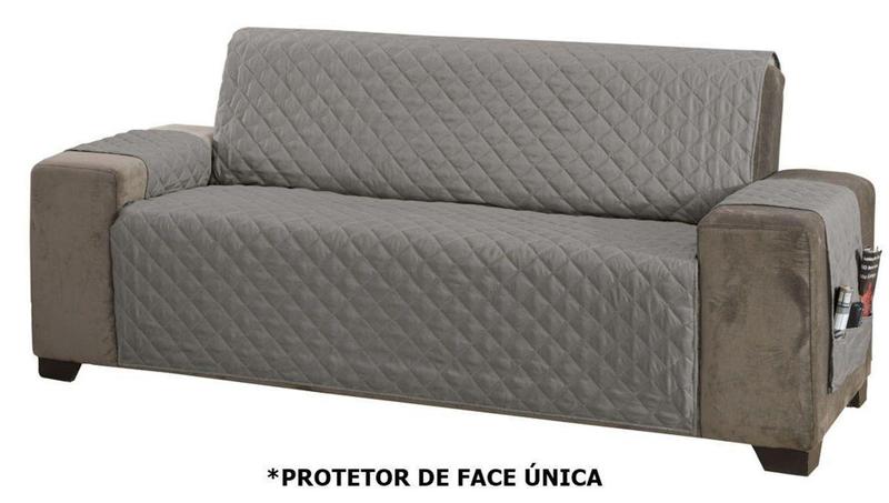 Imagem de Protetor de Sofá 3 Lugares Face Única 1,50m de Assento Classic - Cinza - Carinho Enxoval e Decoração