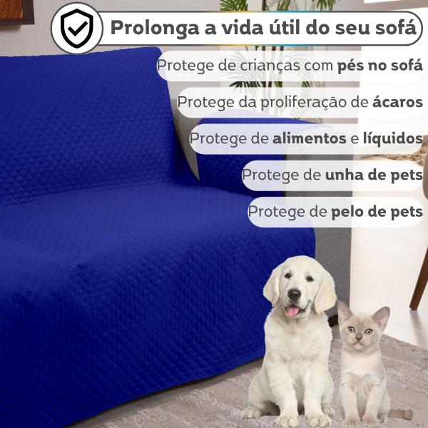 Imagem de Protetor de Sofá 4 Lugares King Retrátil Capa Protetora Matelada Porta Objetos