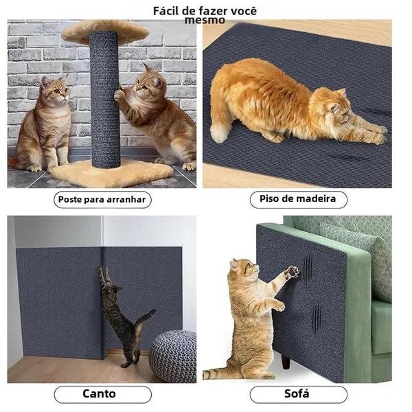 Imagem de Protetor de Sofá Anti-Riscos para Gatos - Autoadesivo, Aparável e DIY