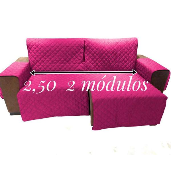 Imagem de protetor de sofa assento 2,50 2 módulos retrátil e reclinável forrado(medida total do sofa 3,00 2modulos)