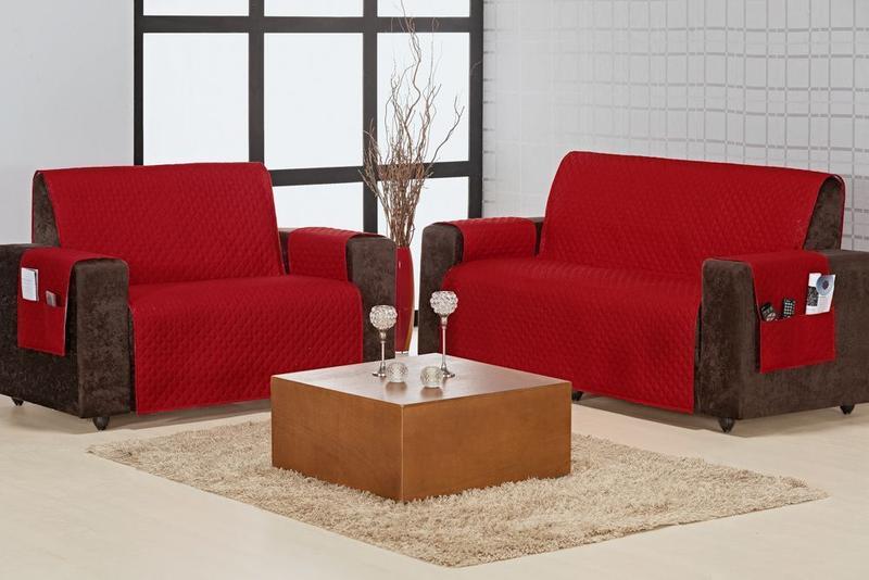 Imagem de Protetor De Sofa Home 3 E 2 Lugares - Vermelho 