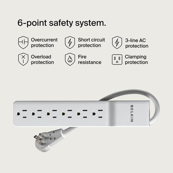 Imagem de Protetor de Surto Compacto Belkin - 6 Tomadas