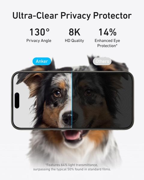 Imagem de Protetor de tela Anker Privacy HD de vidro temperado iPhone 15+