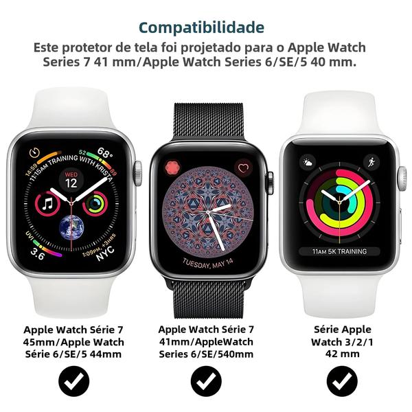 Imagem de Protetor de Tela de Hidrogel para Apple Watch (5 Unidades) - Série Ultra, 9, 8, 7, 6, SE, 5, 4, 3, 2