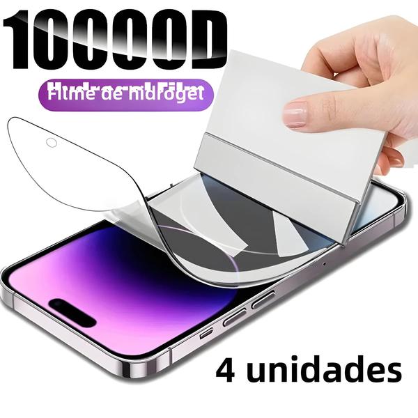 Imagem de Protetor de Tela de Hidrogel para iPhone 15/14/13/12/11 - 4 Unidades - TPU Silicone