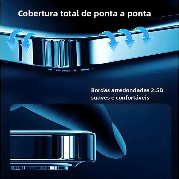 Imagem de Protetor de Tela de Vidro Anti-Espião para iPhone - Compatível com 15, 14, 13, 12, 11, Pro Max, Mini, X, Xs, Xr, 7, 8, 6 Plus e SE