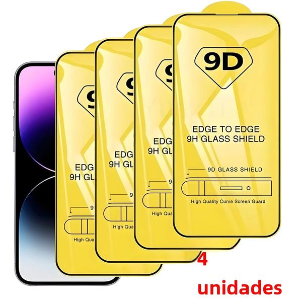 Imagem de Protetor De Tela De Vidro Temperado iPhone 7 a 16 9D 2 4PCS Para pro Max XR Xs Max