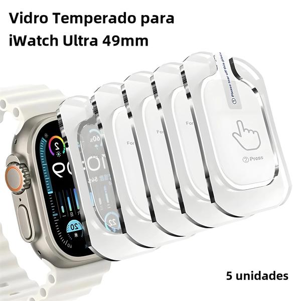 Imagem de Protetor de Tela de Vidro Temperado para Apple Watch Ultra 49mm (5 Unidades)