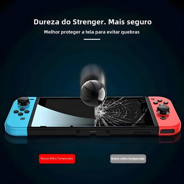 Imagem de Protetor de Tela de Vidro Temperado para Nintendo Switch OLED (3 Unidades)