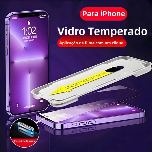 Protetor de Tela para iPhone 14/13/12/11 Pro Max (2 Unidades) - Instalação Fácil Imagem de Protetor de Tela para iPhone 14/13/12/11 Pro Max (2 Unidades) - Instalação Fácil