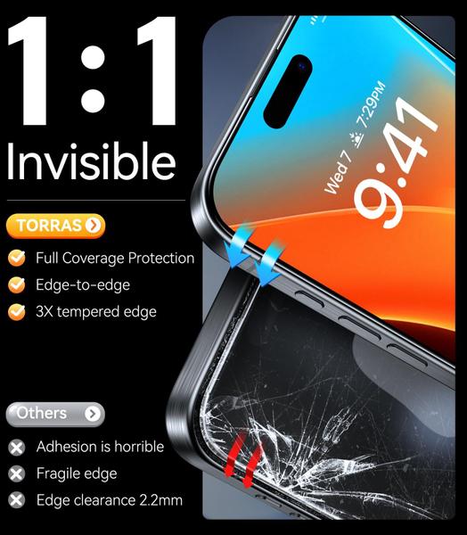 Imagem de Protetor de tela TORRAS GlassGo X para iPhone 16 Pro Max