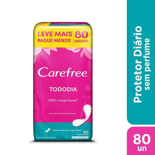 Protetor Diário Carefreee Todo Dia sem Perfume Leve 80 Pague 60 Unidades Imagem de Protetor Diário Carefreee Todo Dia sem Perfume Leve 80 Pague 60 Unidades