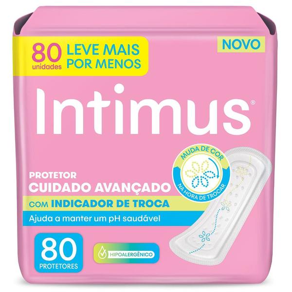 Imagem de Protetor Diário Intimus Cuidado Avançado com Indicador de Troca 80 Unidades