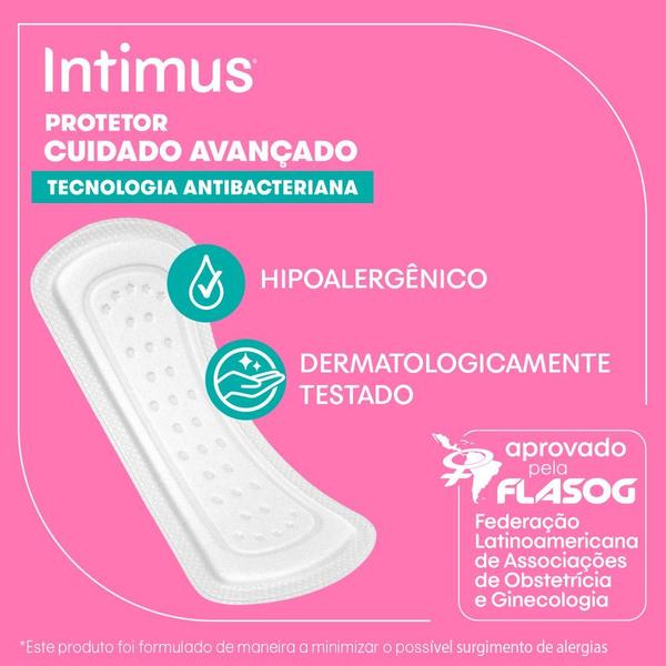 Imagem de Protetor Diário Intimus Tecnologia Antibacteriana 15 Unidades