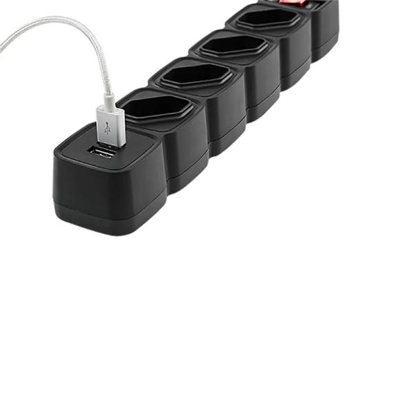 Imagem de Protetor eletronico intelbras c/4 tomadas epe 204 usb preto