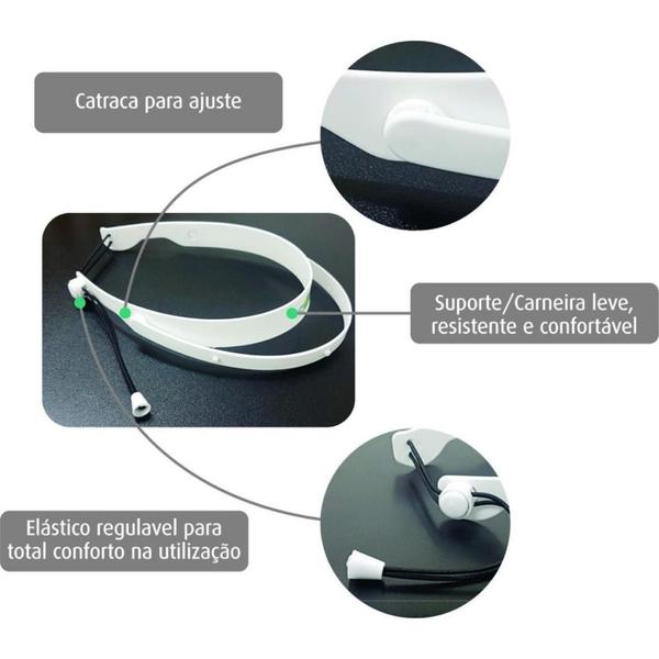 Imagem de Protetor facial luxo kit c/ 10 viseiras anti embaçante face shield