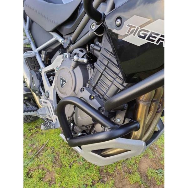 Imagem de Protetor Lateral e Motor Inferior Triumph Tiger 1200 GT Explorer/Rally Pro 2024 - Aço Preto Epoxi