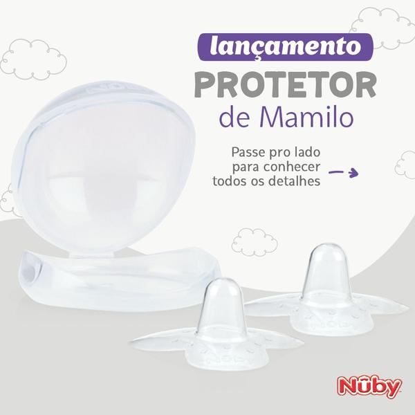 Imagem de Protetor Mamilo Peito Planos Invertidos ou Machucados 100% Silicone Amamentação Nûby